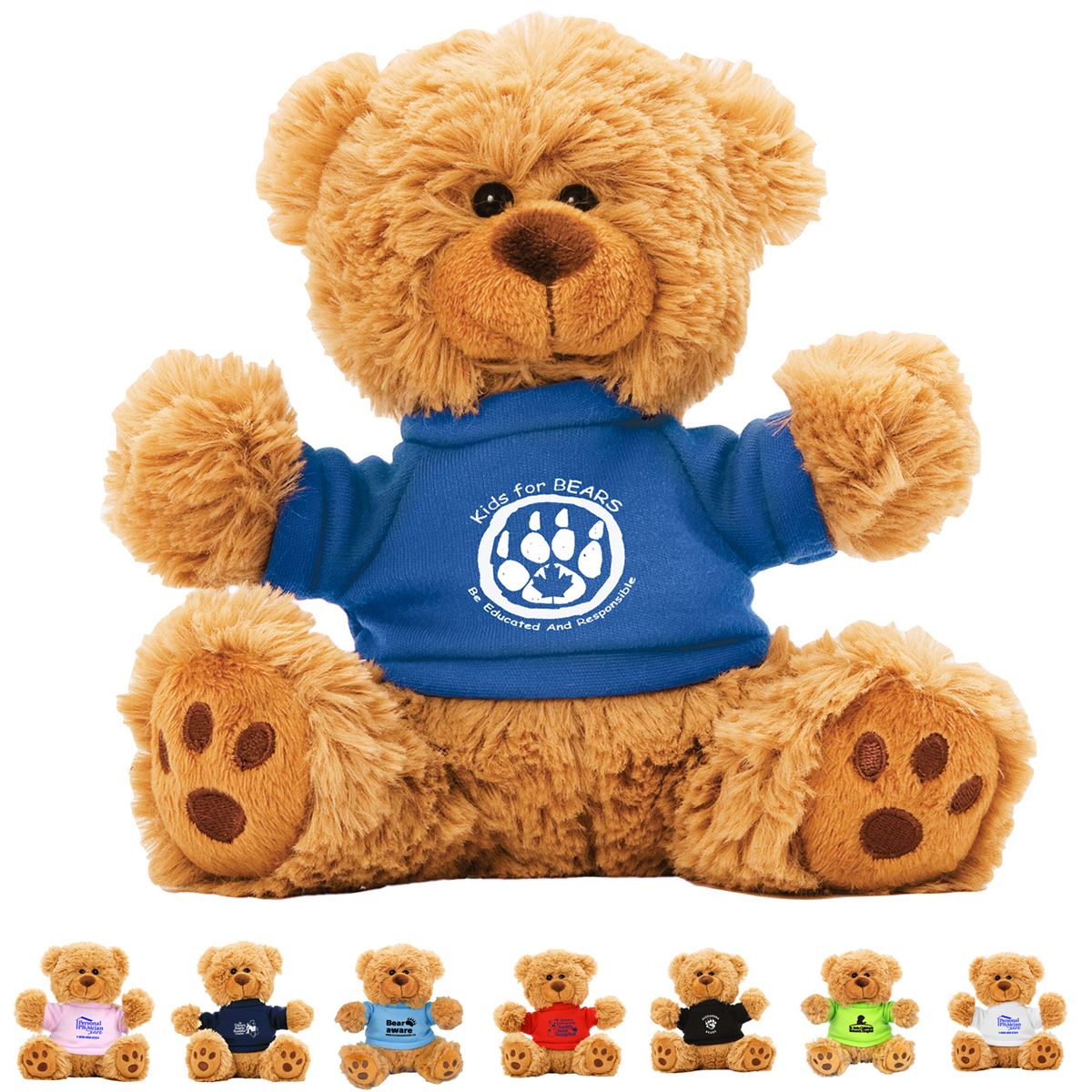 “Ted T. Bear” 6” Plush Teddy Bear With Choice of T-Shirt Colour